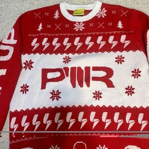 PWR.SUPPLY Sweater PWR UP Lightning Bolt Snowflake Gaming &Content Creator Sz XL